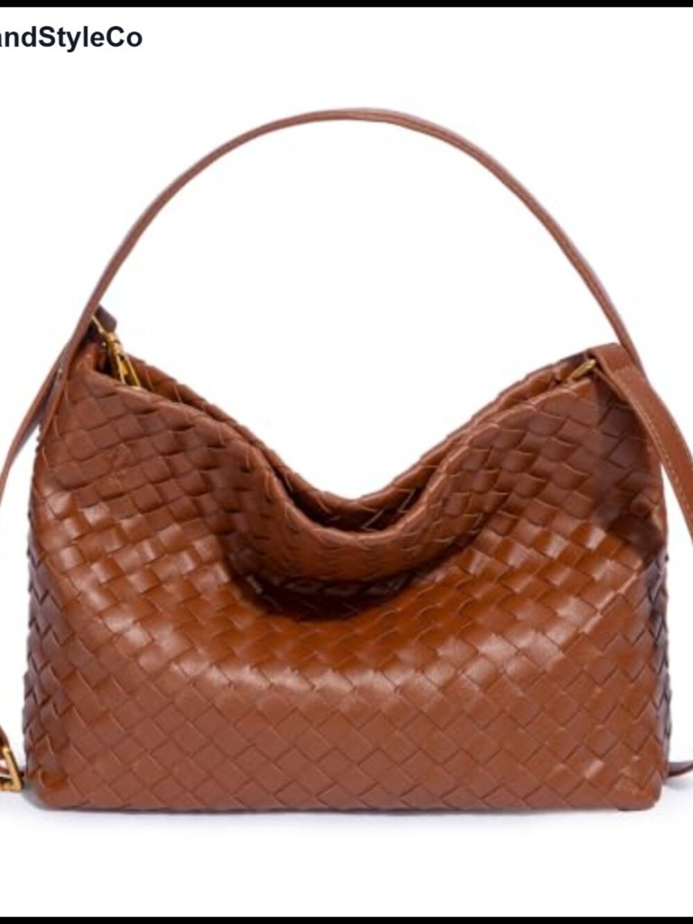 Woven Tote Bag Women PU Leather Top Handle Shoulder Handbag Crossbody